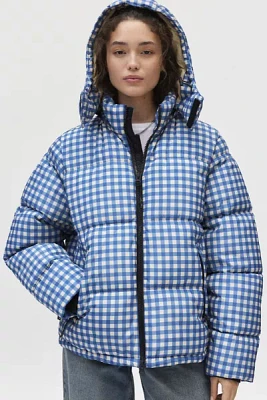 The Very Warm Plaid Hooded Puffer Coat