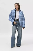 The Very Warm Plaid Hooded Puffer Coat