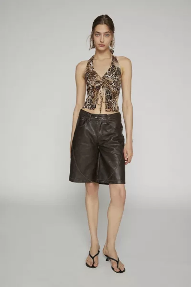 Silence + Noise Adriana Ruched Halter Top