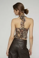 Silence + Noise Adriana Ruched Halter Top