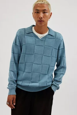 Native Youth Patton Acid Wash Check Sweater