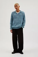 Native Youth Patton Acid Wash Check Sweater