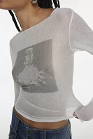 Photoreal Sheer Boatneck Long Sleeve T-Shirt