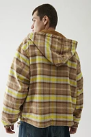 BDG Plaid & Solid Reversible Hooded Jacket