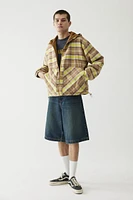 BDG Plaid & Solid Reversible Hooded Jacket