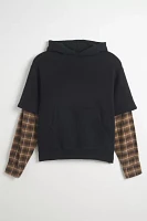 KROST Flannel Layered Hoodie Sweatshirt