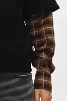 KROST Flannel Layered Hoodie Sweatshirt