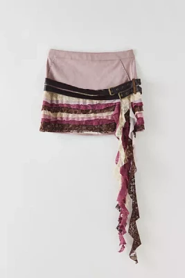 Moxie Wrrld X Urban Renewal Belted Layered Ruffle Micro Mini Skirt