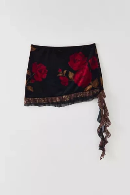 Moxie Wrrld X Urban Renewal Floral Velvet Micro MIni Skirt