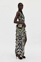 AFRM Dahl Boatneck Asymmetric Maxi Dress