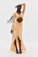 AFRM Cat Ruched Semi-Sheer Maxi Dress