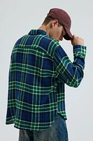 BDG Open Weave Plaid Button-Down Overshirt