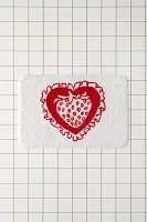 Strawberry Heart Bath Mat