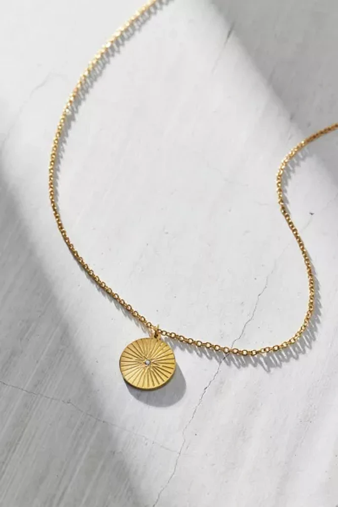 Ellie Vail Rue Sunburst Disk Charm Necklace