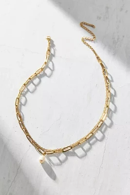 Ellie Vail Renee Pearl Double-Layered Choker Necklace