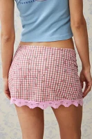 UO Gingham Slip Mini Skirt