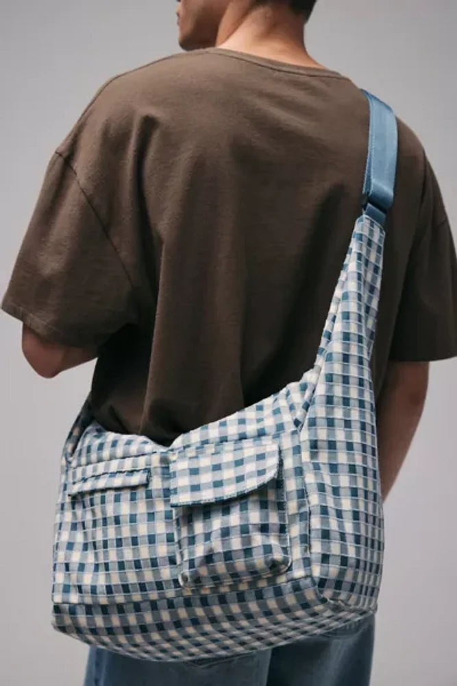 Gingham Check Pocket Shoulder Bag