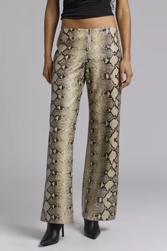by.DYLN Xaavier Snake Print Faux Leather Pant