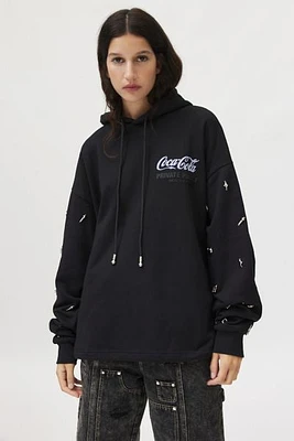 Coca-Cola X Private Policy Charm Embellished Graphic Hoodie Sweatshirt