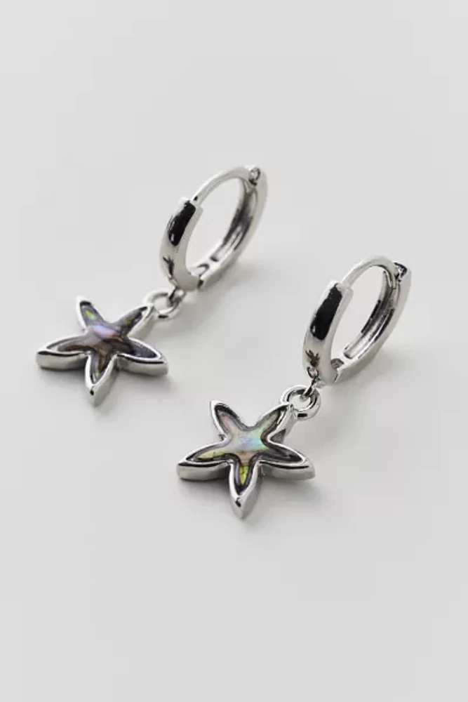 Starfish Charm Hoop Earring