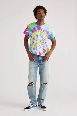 Urban Renewal Remade Tie-Dye Boxy Cropped Raw Cut Tee