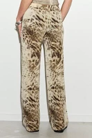 UO Leopard Print Straight-Leg Trouser Pant