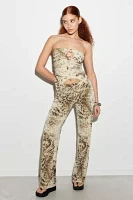 UO Leopard Print Straight-Leg Trouser Pant