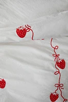 Embroidered Strawberry Duvet Cover