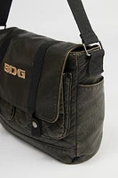 BDG Washed Faux Leather Messenger Bag