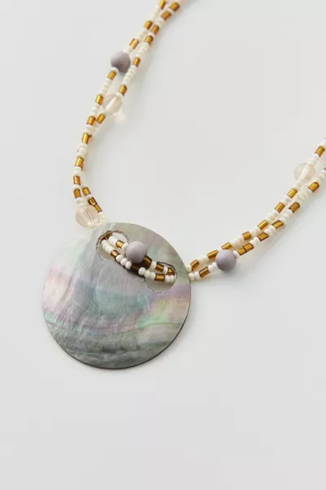 Mother Of Pearl Shell Beaded Necklace
