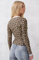 UO Stella Leopard Print Cardigan