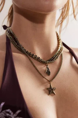Star Rhinestone Layered Necklace