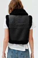 BDG Donald Faux Leather Moto Vest