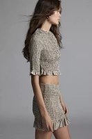 Glamorous Shirred Gingham Top & Skirt Set