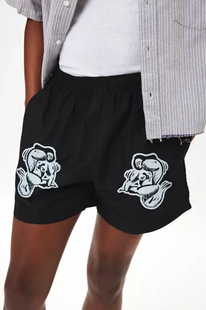 Gouche Femme En Mouvement Graphic Print Short