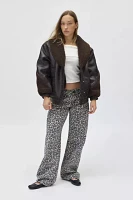 Blank NYC Sweet Talker Faux Leather and Piled Fleece Aviator Jacket