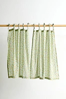 Tie Top Printed Café Curtain Set