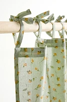 Tie Top Printed Café Curtain Set