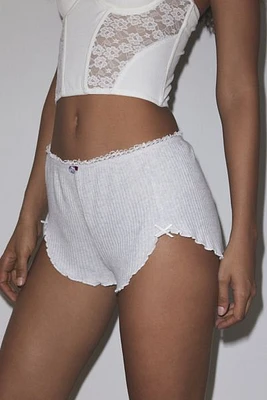 Out From Under Brushed Lace Trim Micro Short