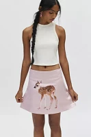 Tyler McGillivary Fawn Graphic Print Satin Mini Skirt