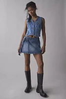 Abrand Dalia Denim Wrap Mini Skirt