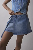 Abrand Dalia Denim Wrap Mini Skirt