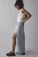 Abrand 95 Cater Destructed High-Low Denim Maxi Skirt