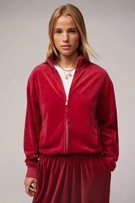 iets frans... Harri Red Velour Track Top