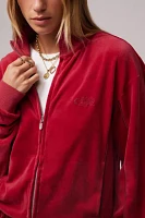 iets frans... Harri Red Velour Track Top