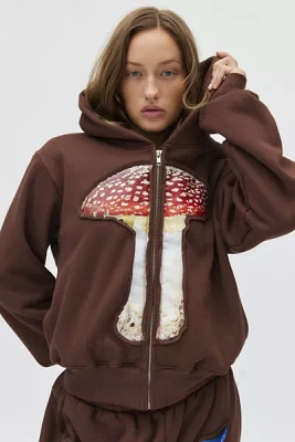 Tyler McGillivary Mushroom Embossed Graphic Zip Up Hoodie Sweatshirt