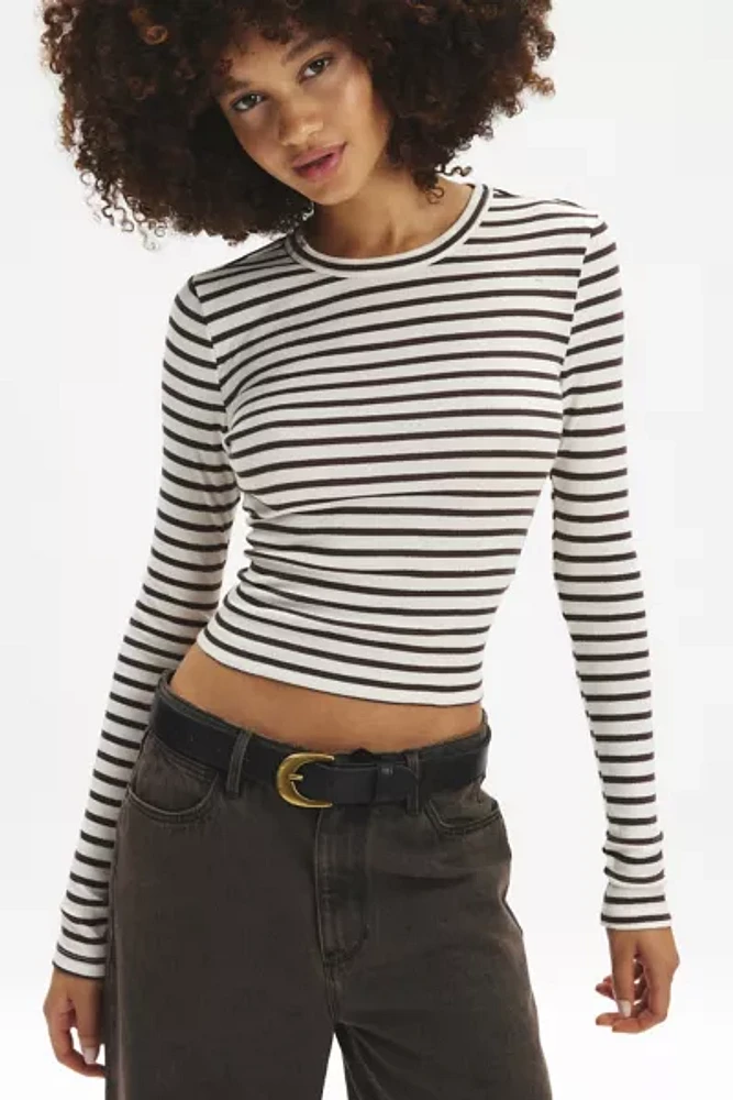 BDG Too Perfect Ribbed Long Sleeve Tee