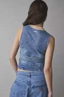 Abrand Dalia City Wrap Denim Top