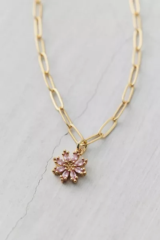 Rhinestone Flower Necklace