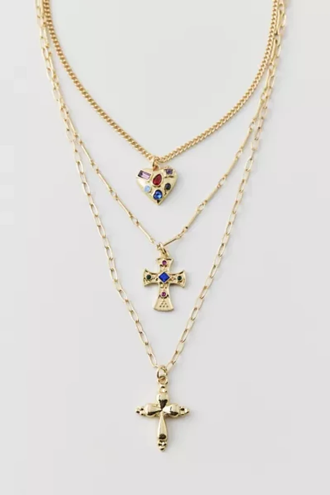 Bella Cross Layered Necklace